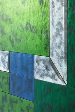 LAPIS SPECULO 03 - Hand made coloured Murano mirror wall panel by Baroncelli