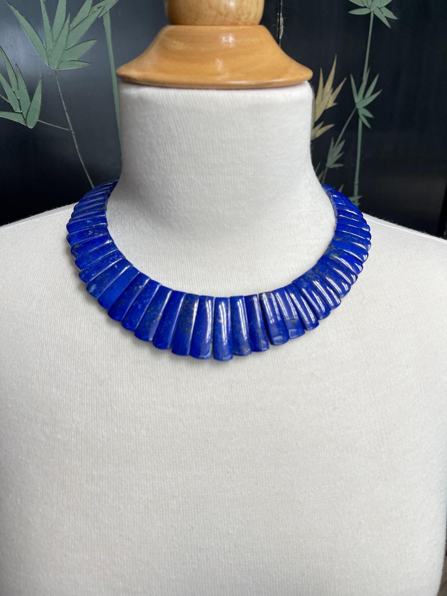 Bead Lapis Tile and 18k Gold 