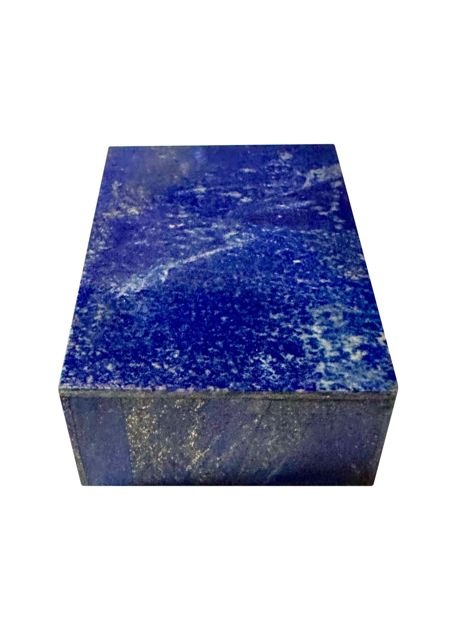 Lapis Lazuli Lapis with White Marble Box For Sale