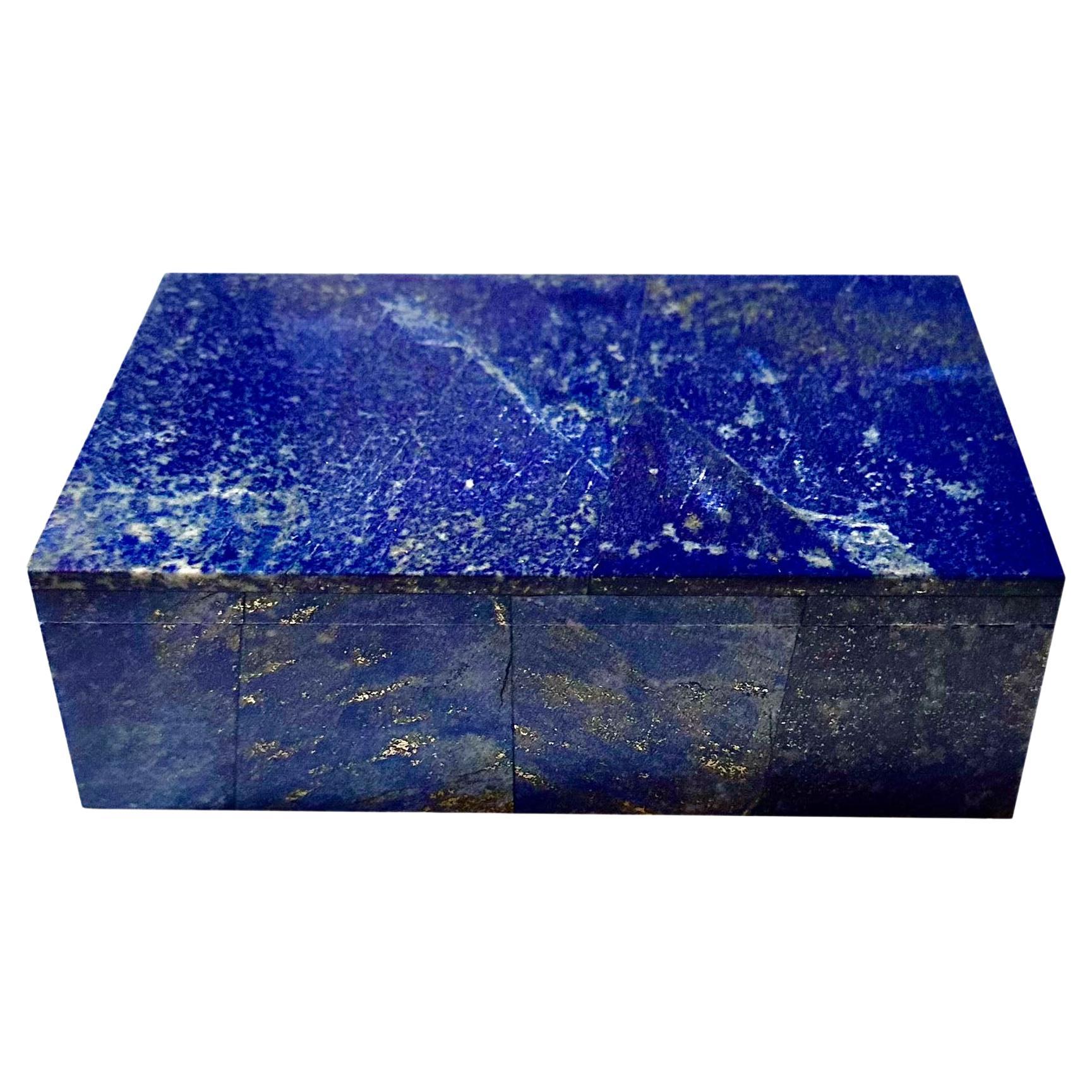 Lapis with White Marble Box For Sale 2