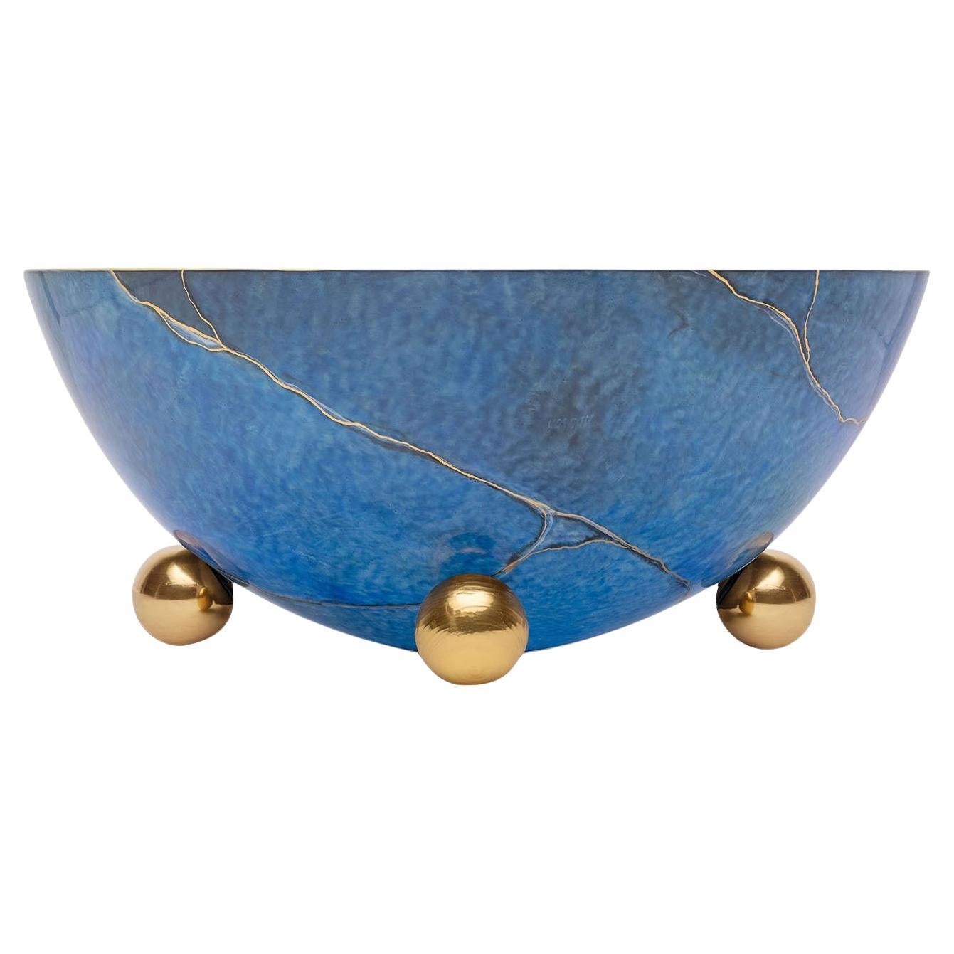 Centre de table rond en lapislazuli en vente
