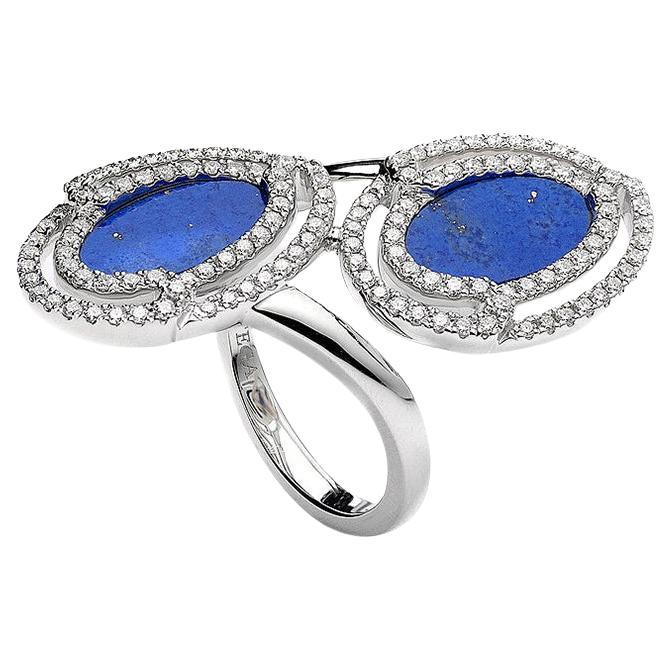 Lapiz Lazuli White Gold Ring For Sale