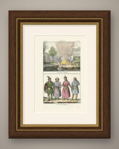 Lapp Fishermen by the Fire and a Group of Lapp Fishermen, Lapland, 1842