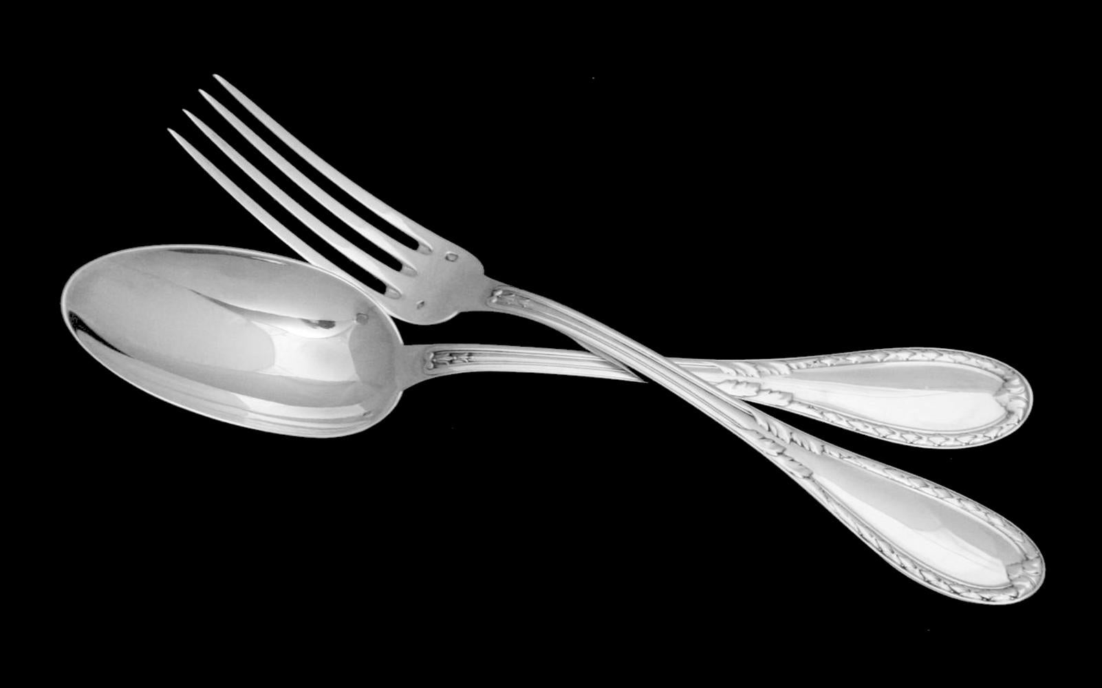 Français Lapparra - 111 pièces  Ensemble de couverts français anciens en argent sterling - Service pour 18 personnes en vente