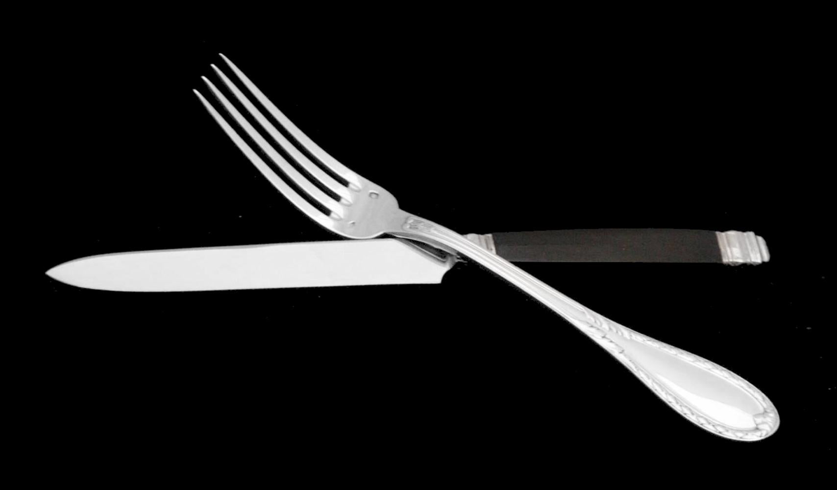 Lapparra - 111 pièces  Ensemble de couverts français anciens en argent sterling - Service pour 18 personnes Bon état - En vente à Wilmington, DE
