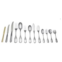 Lapparra - 328pc. Antique French 950 Sterling Silver Flatware Set + Cabinet