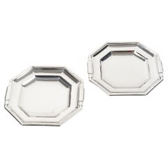 LAPPARRA - Pareja de cuencos con pie de plata maciza ART DECO del siglo XX