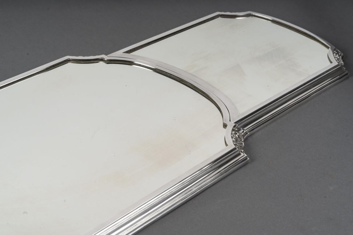LAPPARRA Three-part mirror table centrepiece Period XX circa 1930/40 In Excellent Condition For Sale In SAINT-OUEN-SUR-SEINE, FR