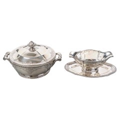 Lapparra - Vegetable Dish And Sauce Boat In Solid Silver Circa 19th Century