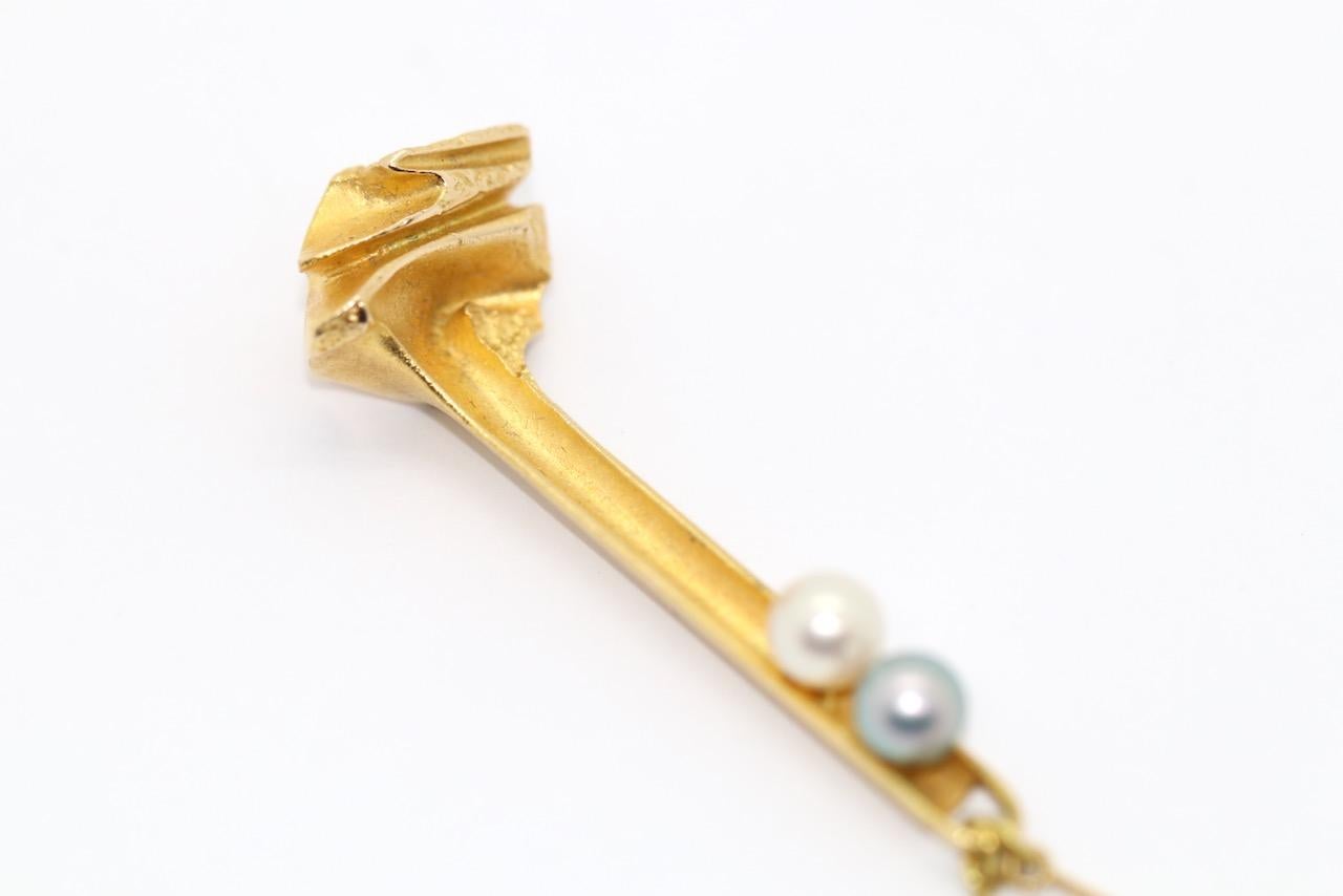 Collana Björn Weckström for Lapponia in oro 14 carati con perle Design Björn Weckström 1978 In condizioni ottime in vendita a Berlin, DE