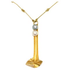 Collana Björn Weckström for Lapponia in oro 14 carati con perle Design Björn Weckström 1978