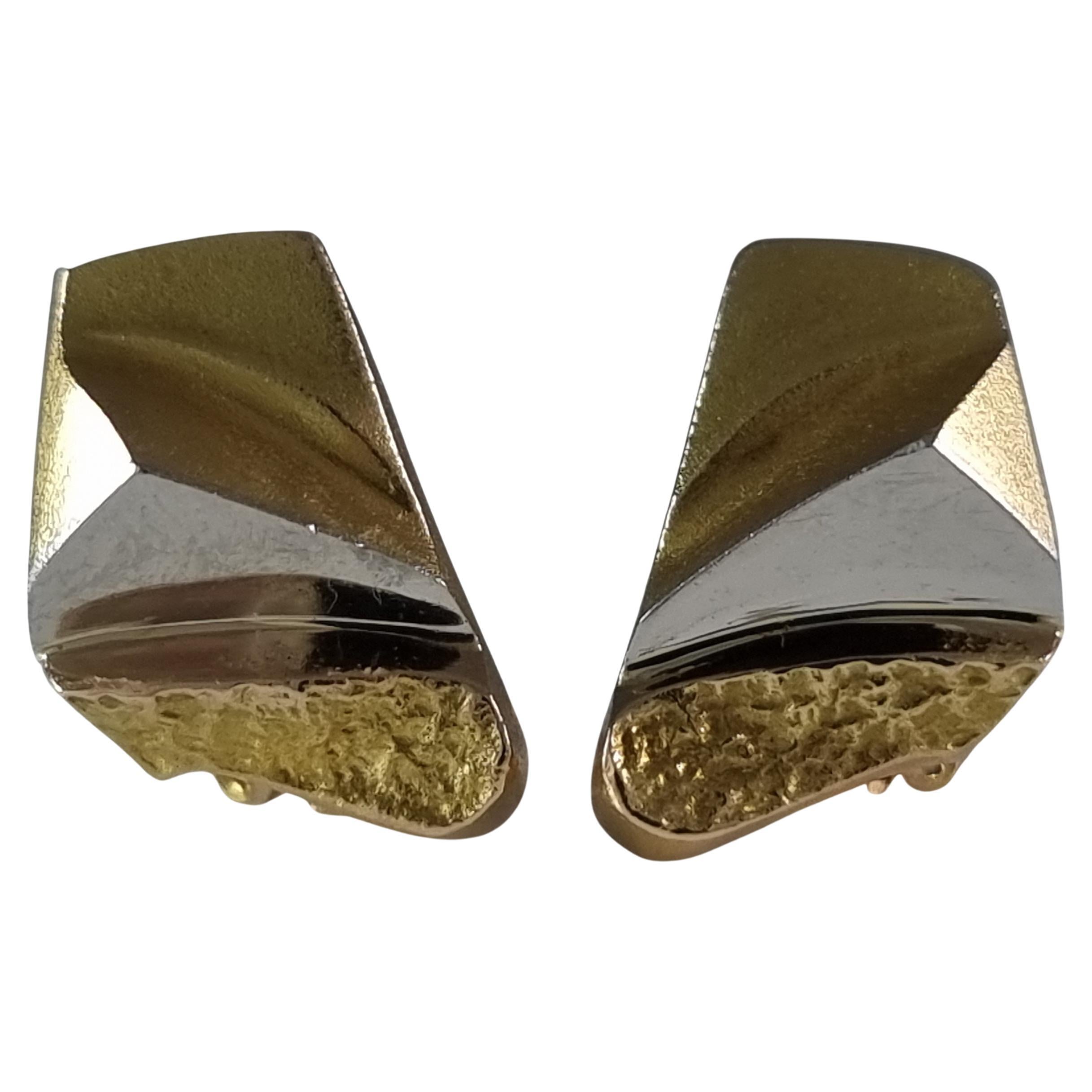 Lapponia 14ct Gold Clip-on Earrings, 1989