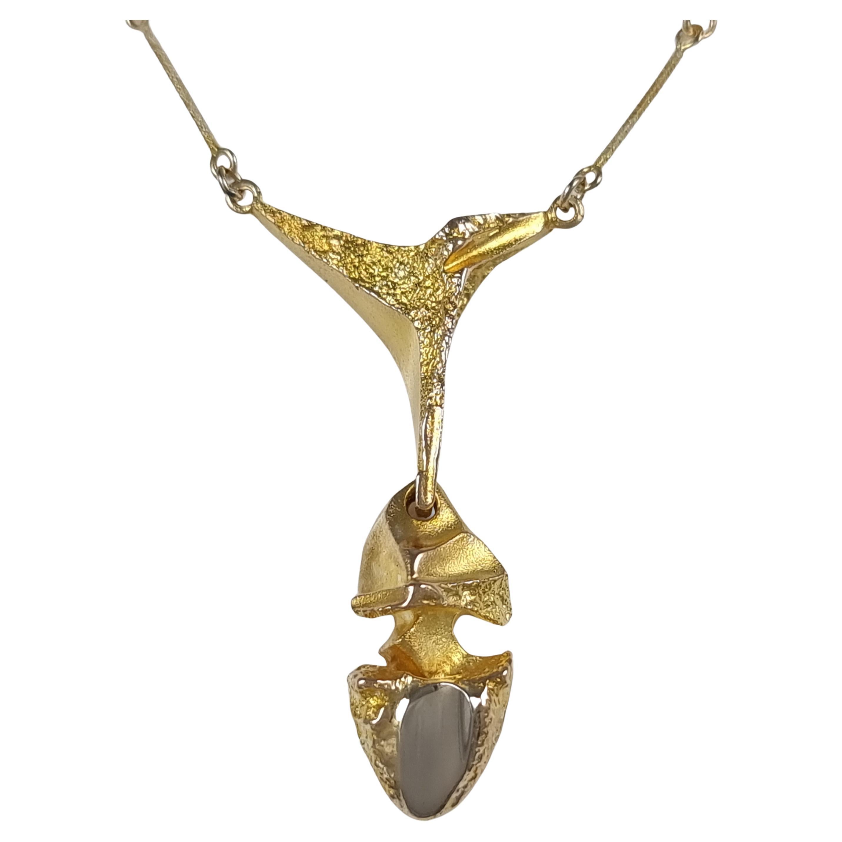 Lapponia 14ct Gold "Kaira" Pendant Necklace, 1984