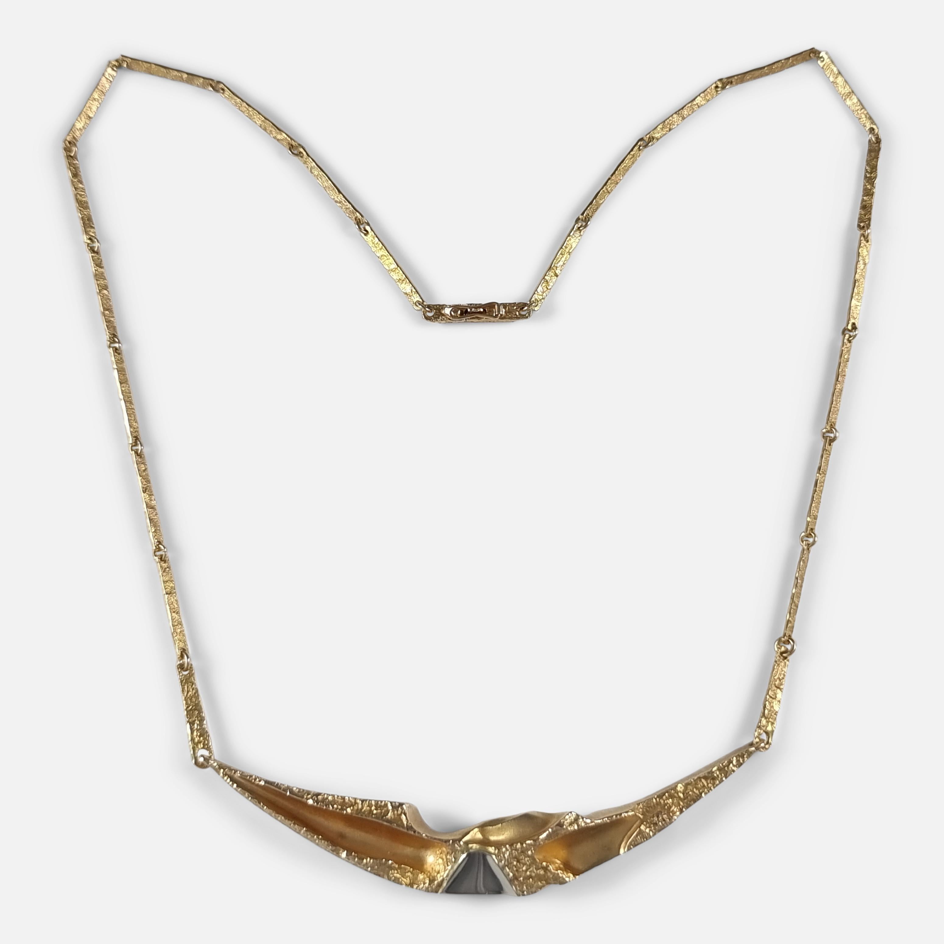 Lapponia 14ct Gold Necklace, Björn Weckström, 1988 For Sale 6