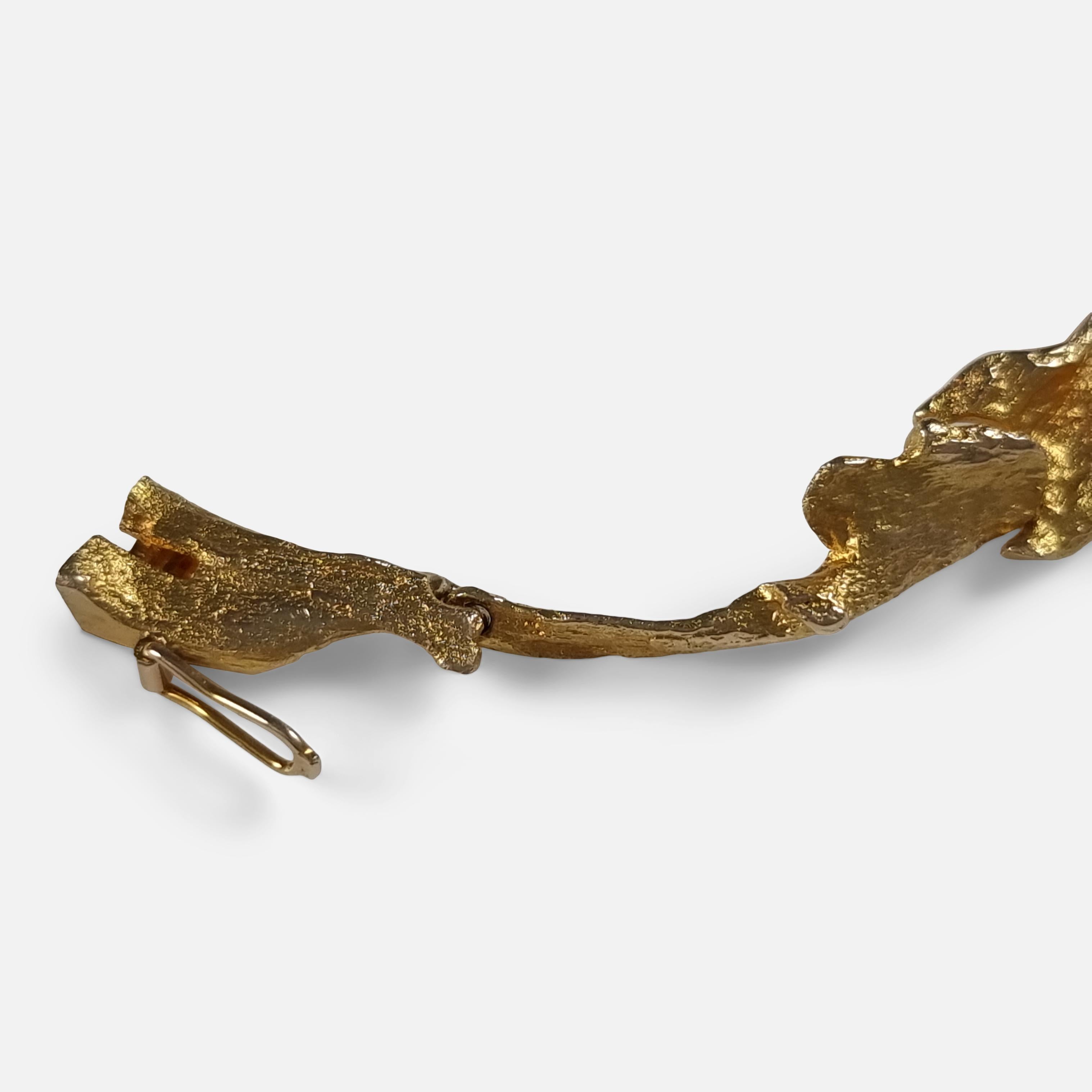 Lapponia 14ct Gold 'Orchid Psychedelic' Bracelet by Björn Weckström 6