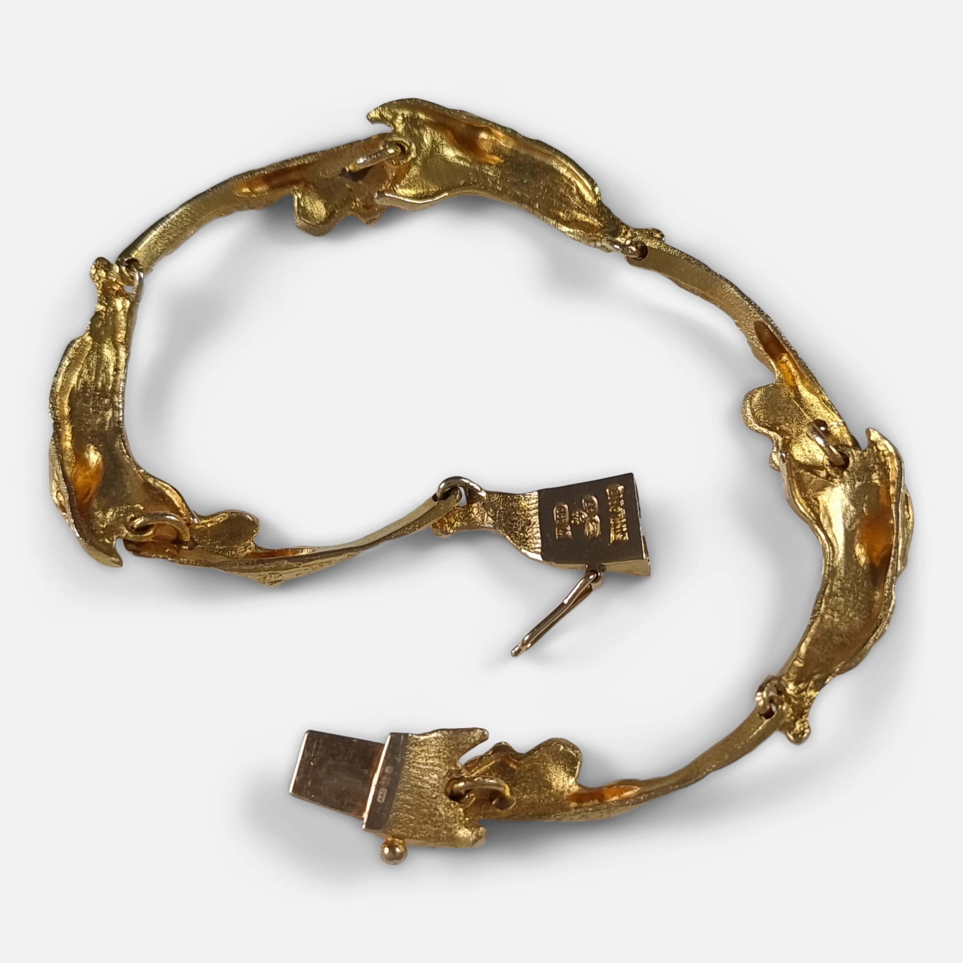 Lapponia 14ct Gold 'Orchid Psychedelic' Bracelet by Björn Weckström 7