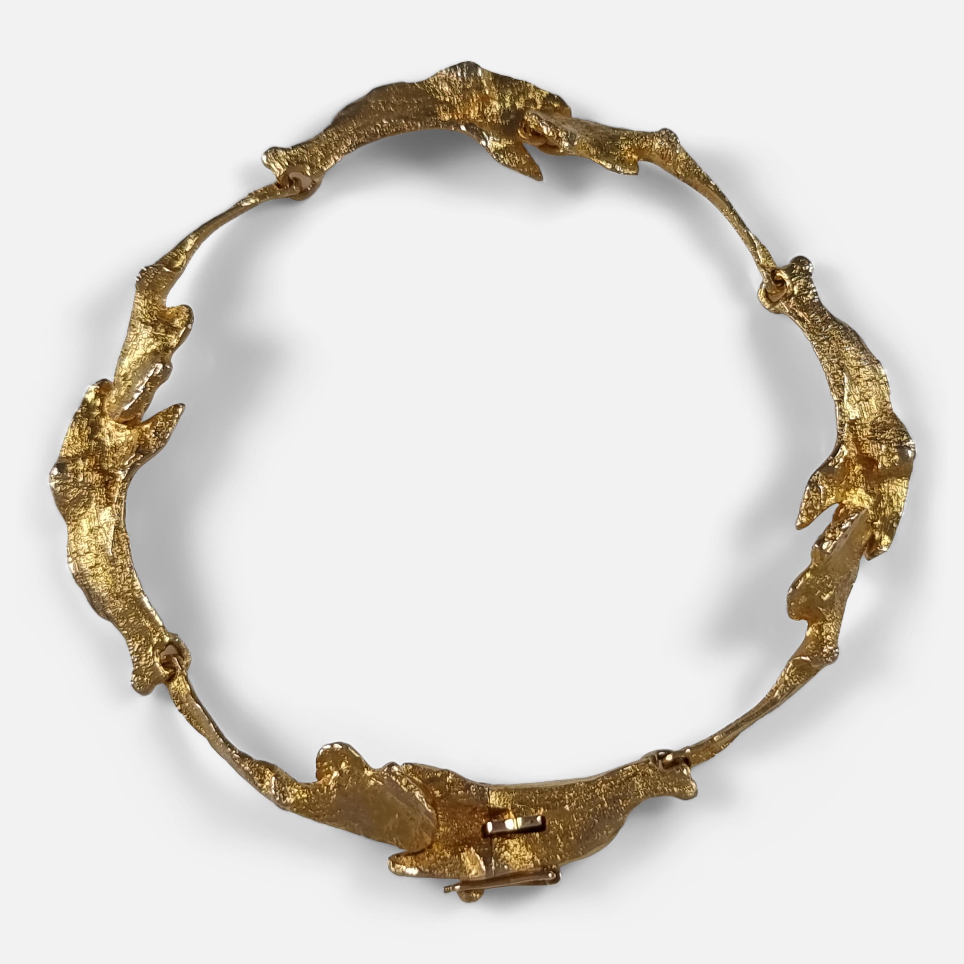 Lapponia 14ct Gold 'Orchid Psychedelic' Bracelet by Björn Weckström 10