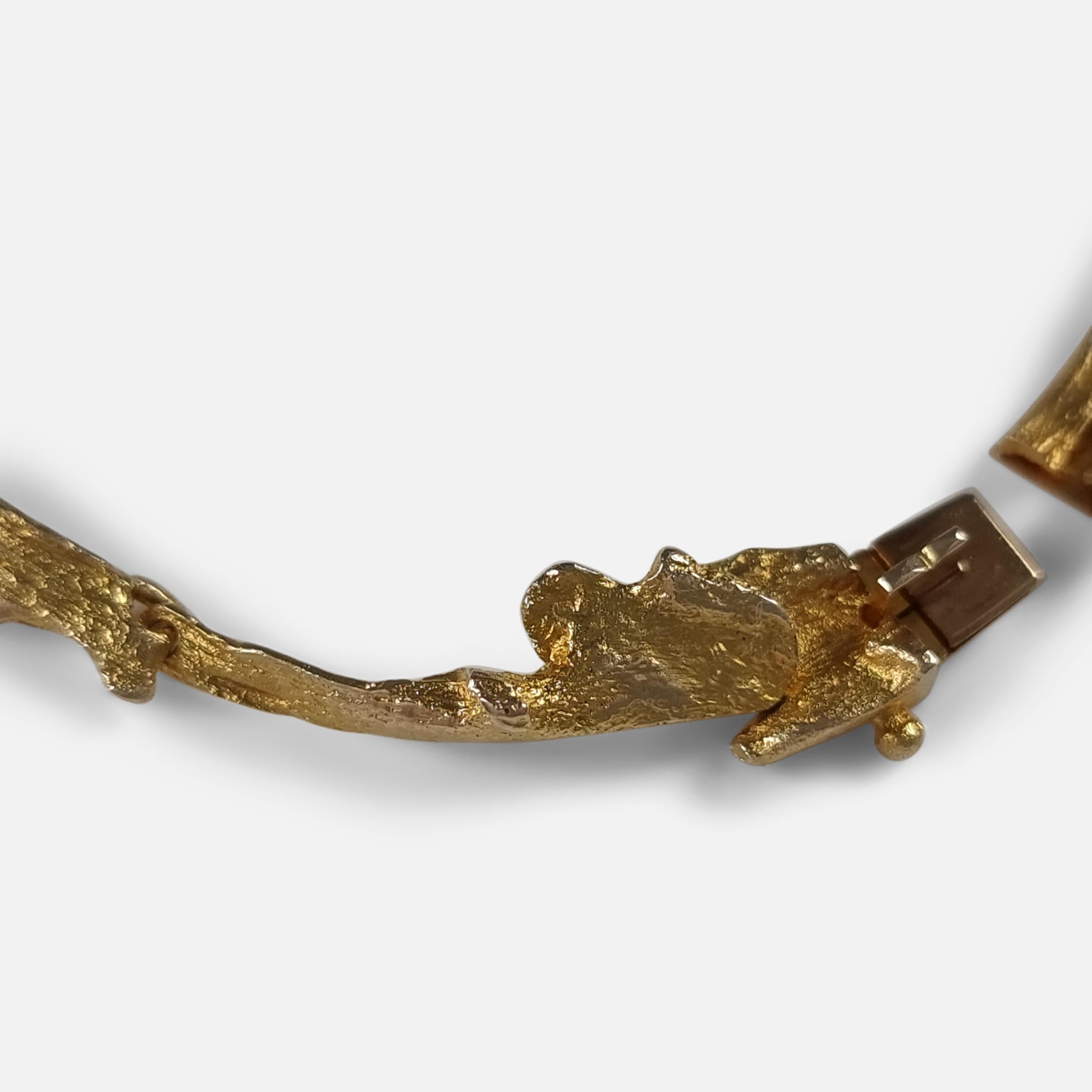 Lapponia 14ct Gold 'Orchid Psychedelic' Bracelet by Björn Weckström 1