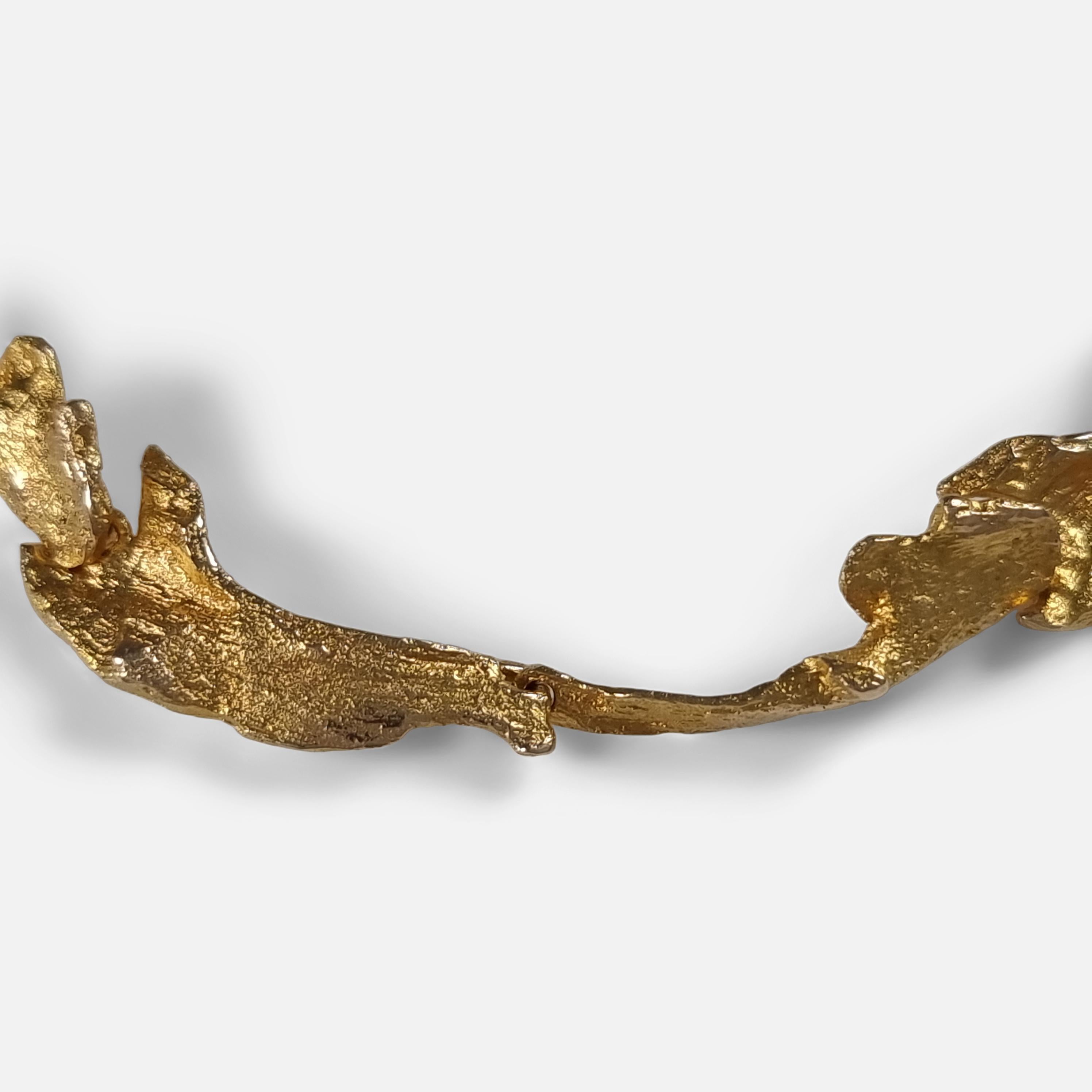 Lapponia 14ct Gold 'Orchid Psychedelic' Bracelet by Björn Weckström 3