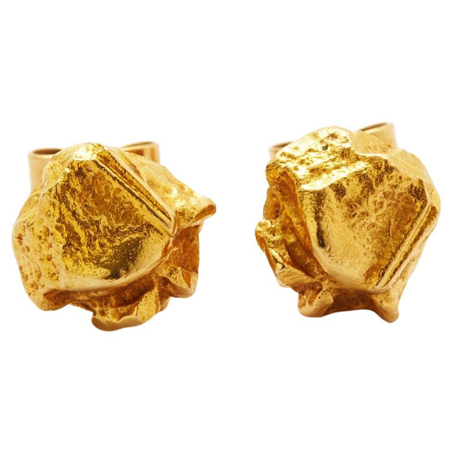 Lapponia 18 Karat Gold “Nugget” Earrings Designed by Björn Weckström at  1stDibs