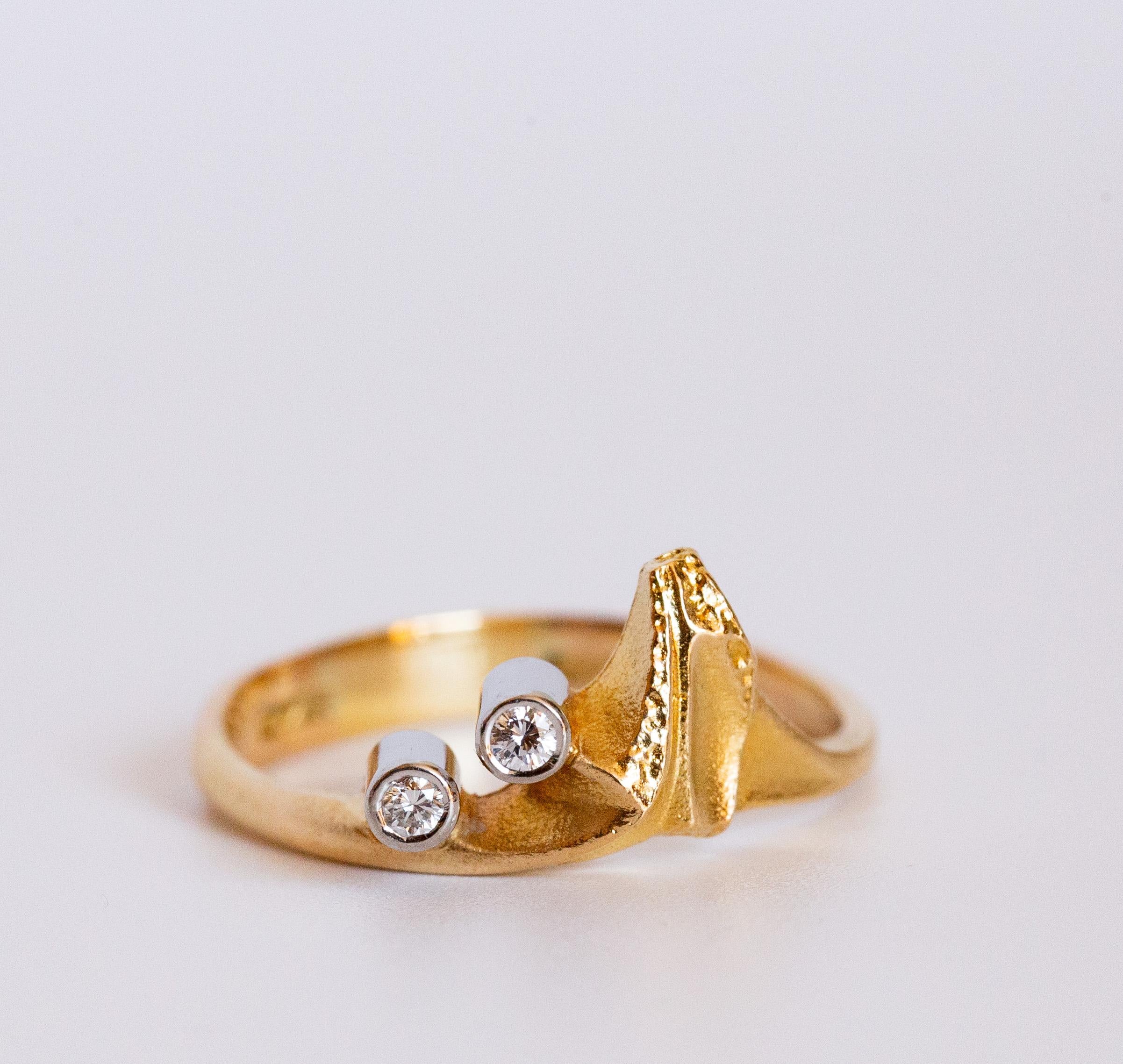 Lapponia, bague en or jaune 18 carats avec diamants en vente 4