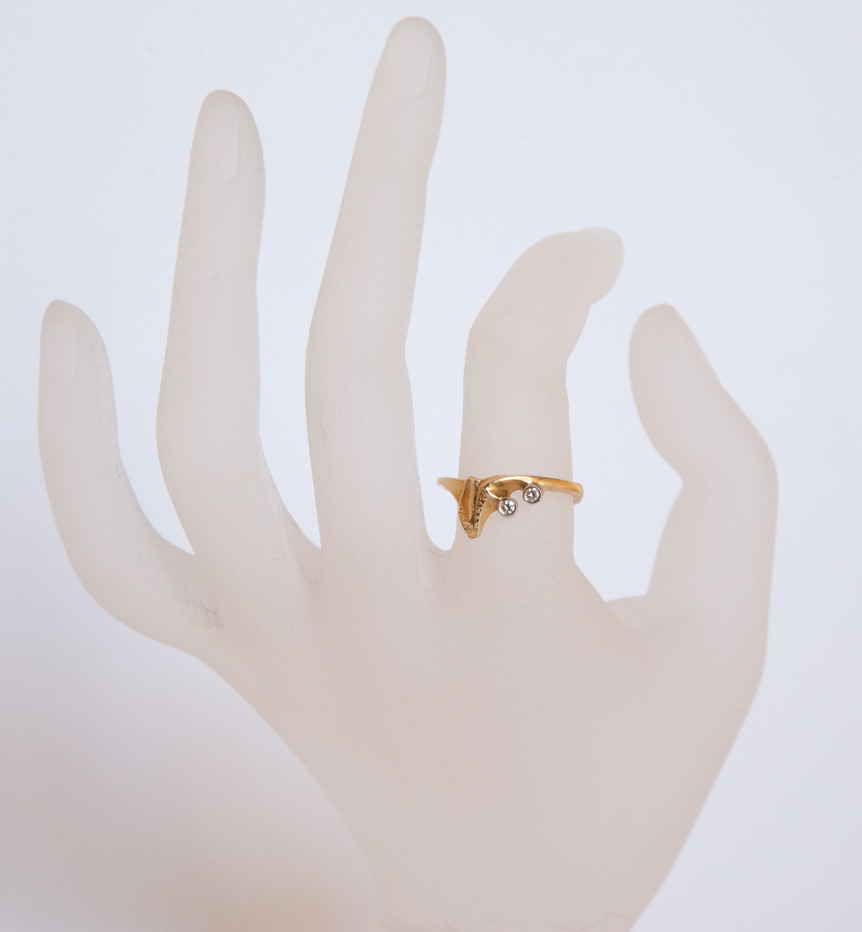 Lapponia, bague en or jaune 18 carats avec diamants en vente 6