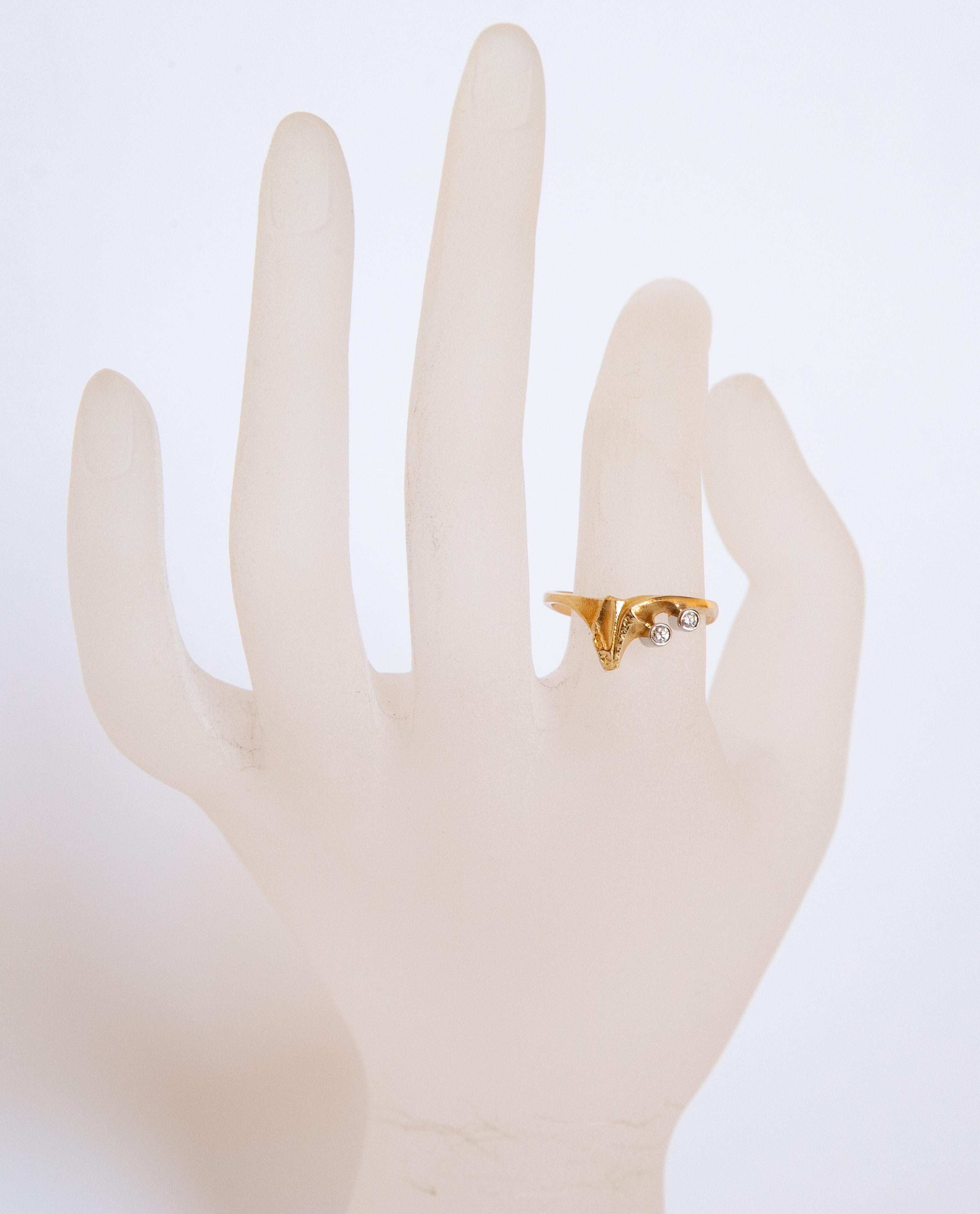 Lapponia, bague en or jaune 18 carats avec diamants en vente 9