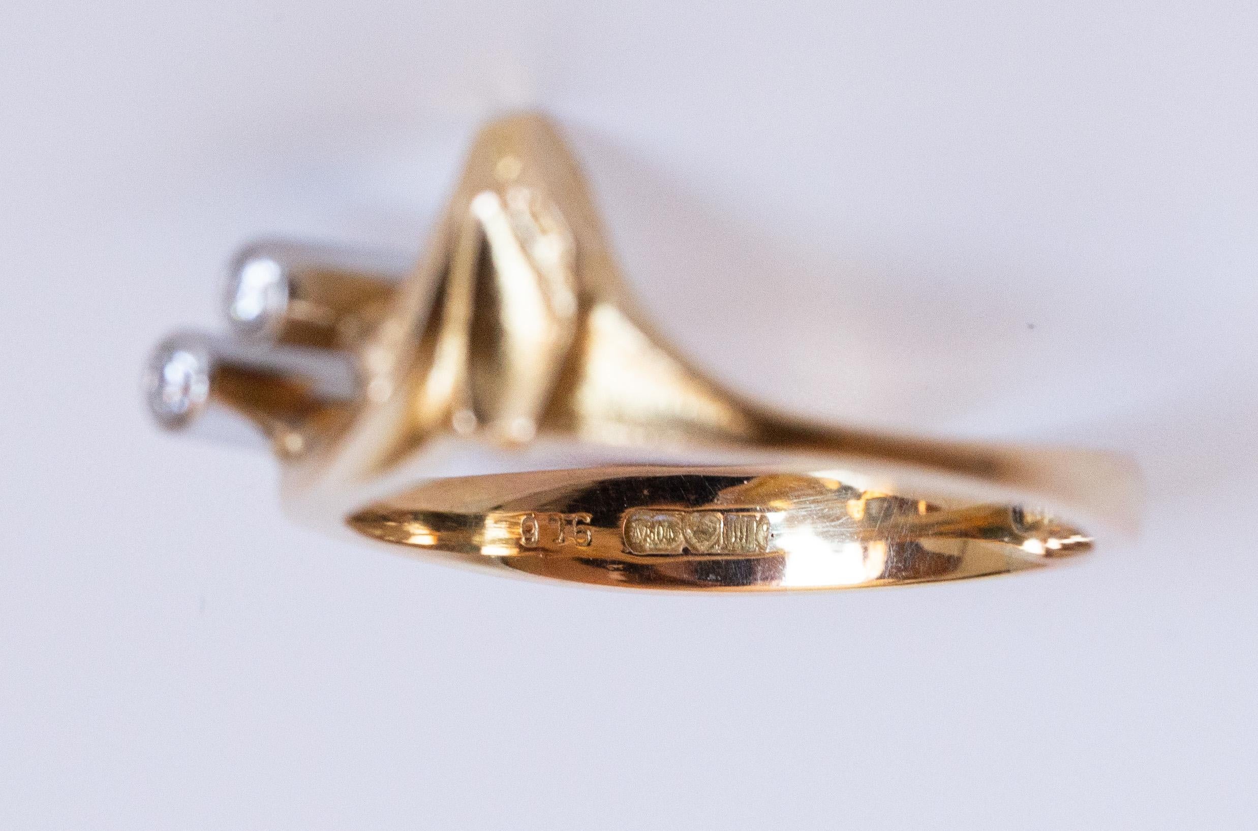 Lapponia, bague en or jaune 18 carats avec diamants Unisexe en vente