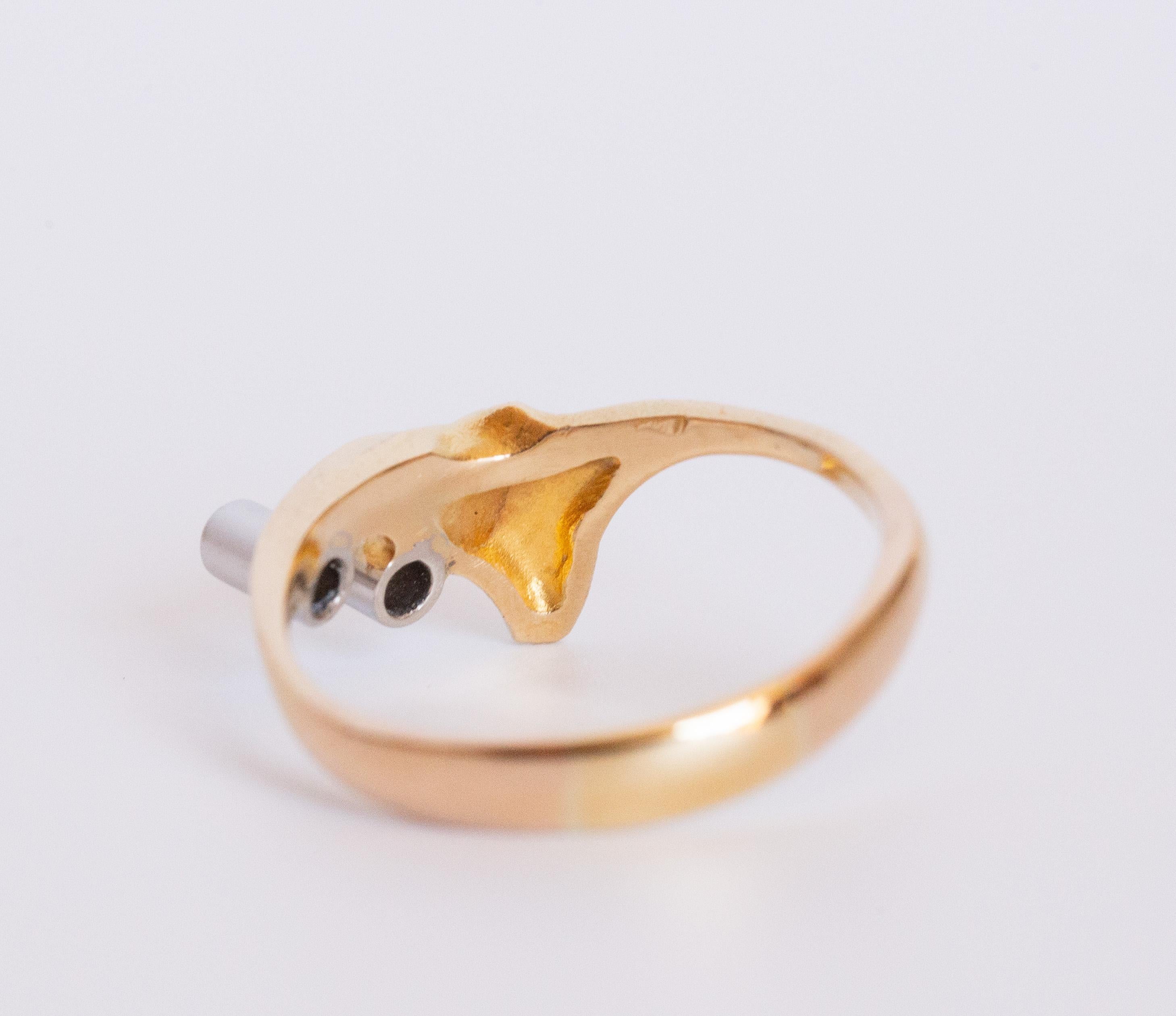 Lapponia, bague en or jaune 18 carats avec diamants en vente 2