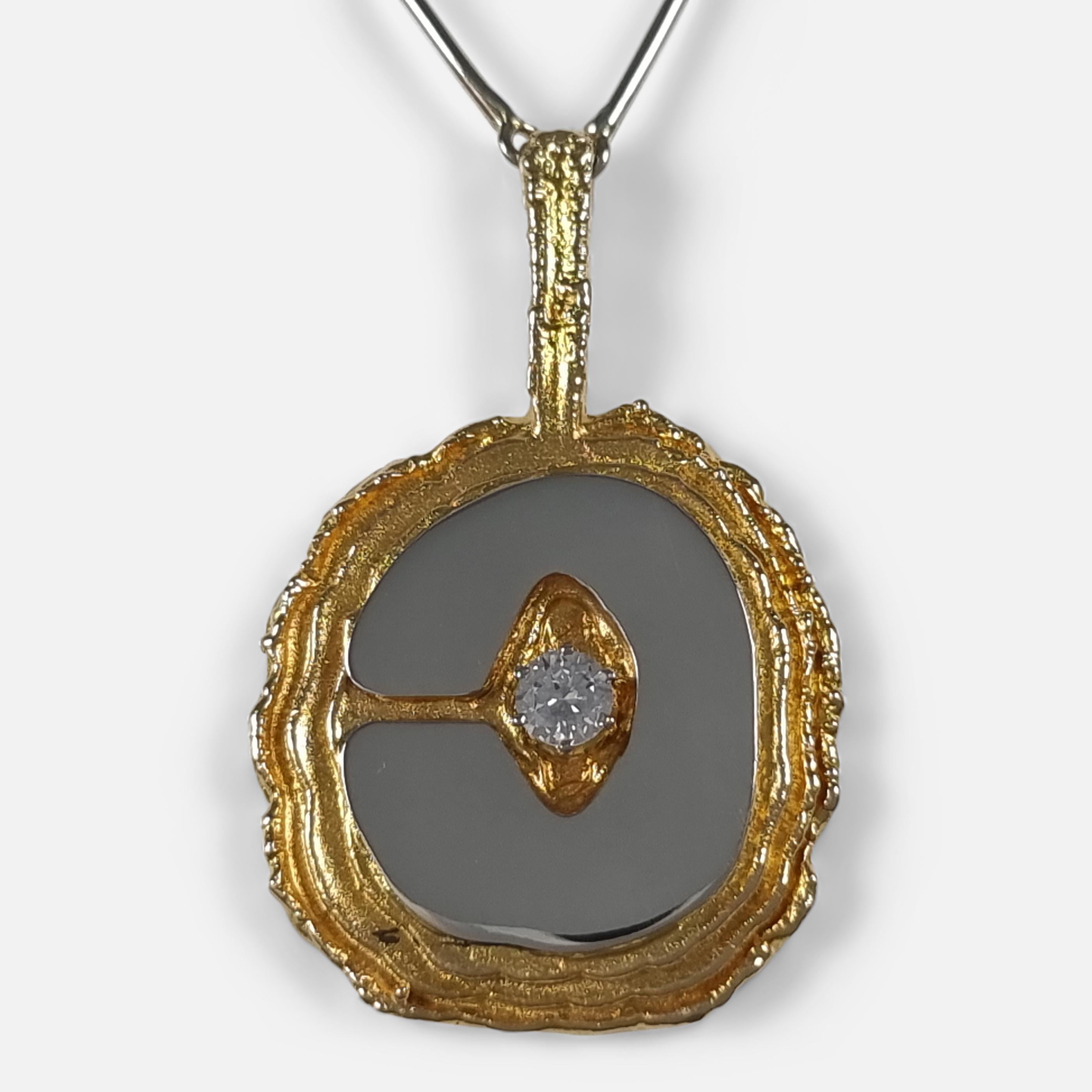 Lapponia Collier pendentif Legato en or 18 carats et diamants, 1977 en vente 6
