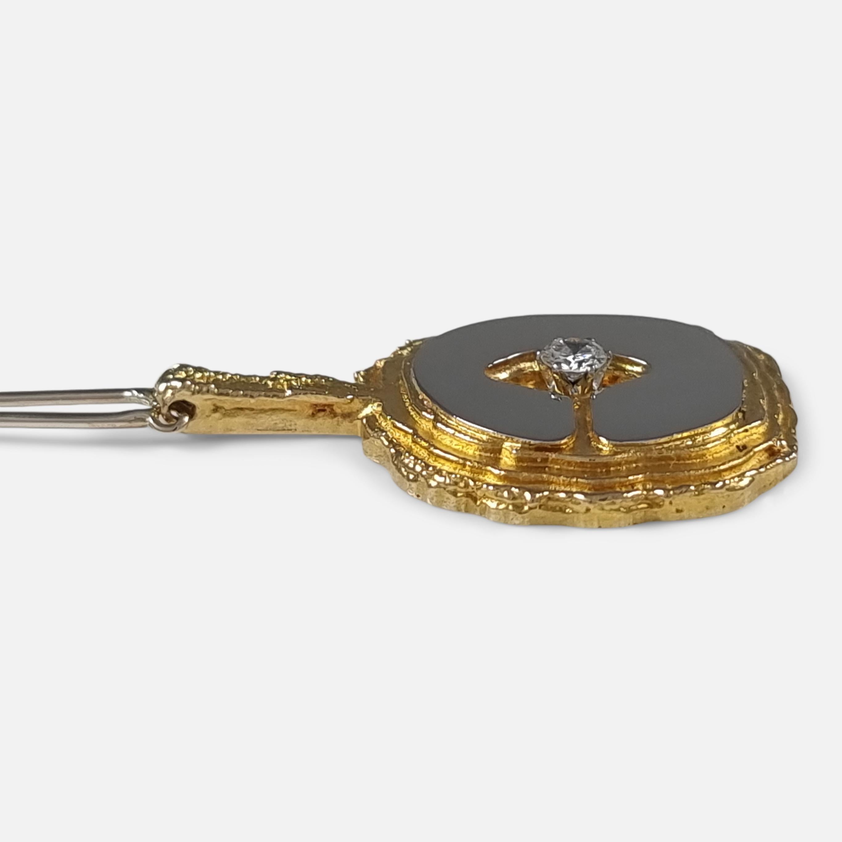 Lapponia Collier pendentif Legato en or 18 carats et diamants, 1977 Unisexe en vente
