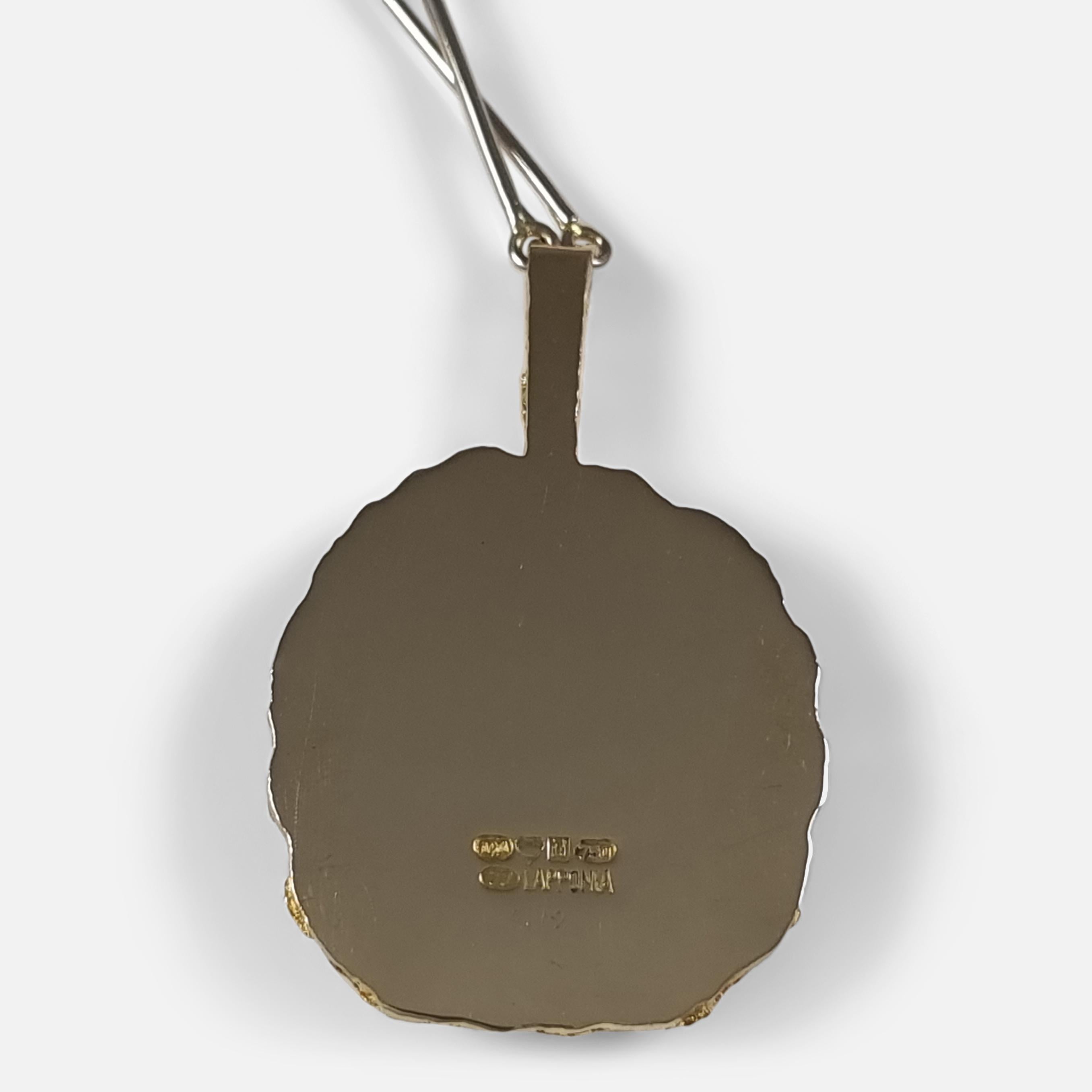 Lapponia Collier pendentif Legato en or 18 carats et diamants, 1977 en vente 3