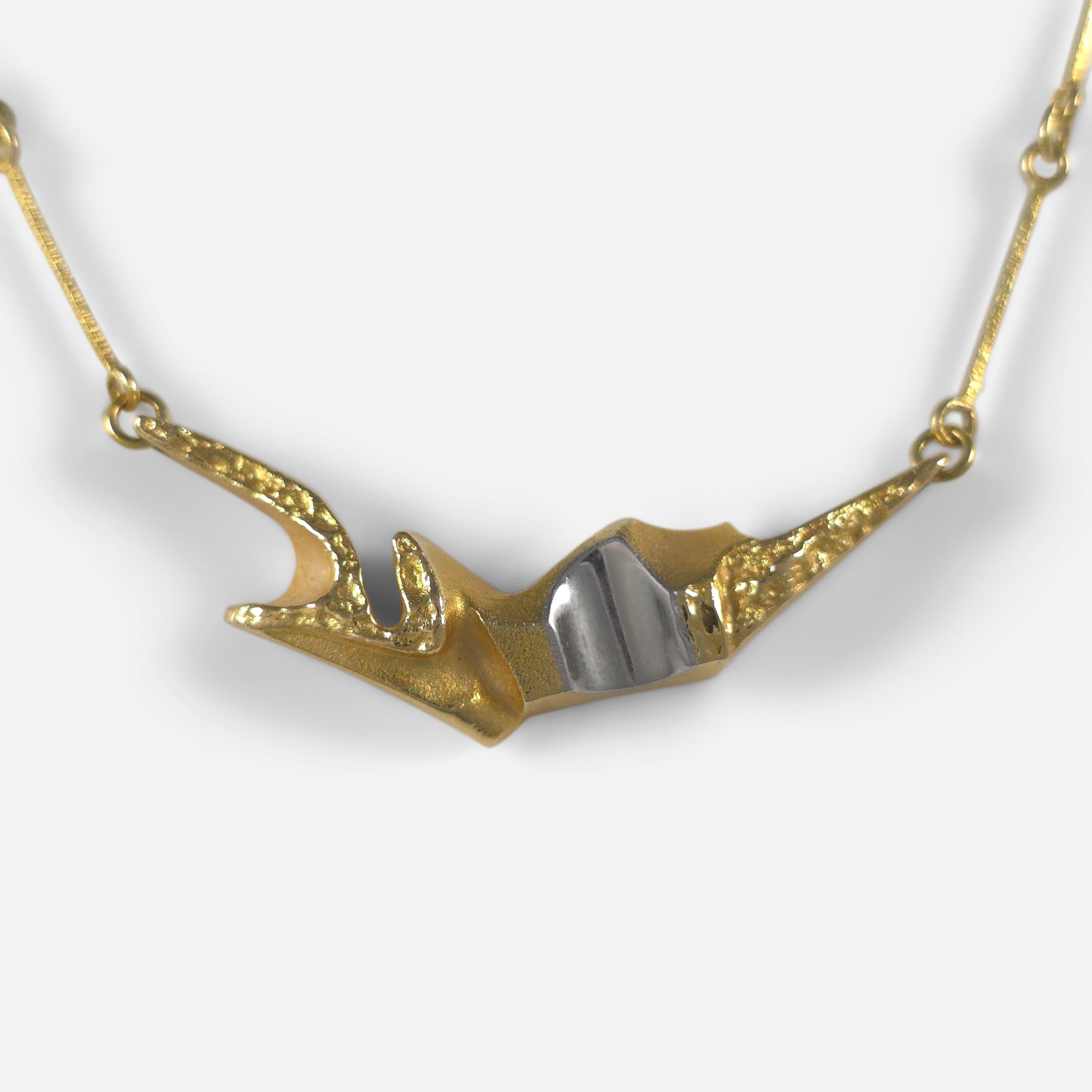 Modern Lapponia 18ct Gold Necklace, Björn Weckström, 1987 For Sale