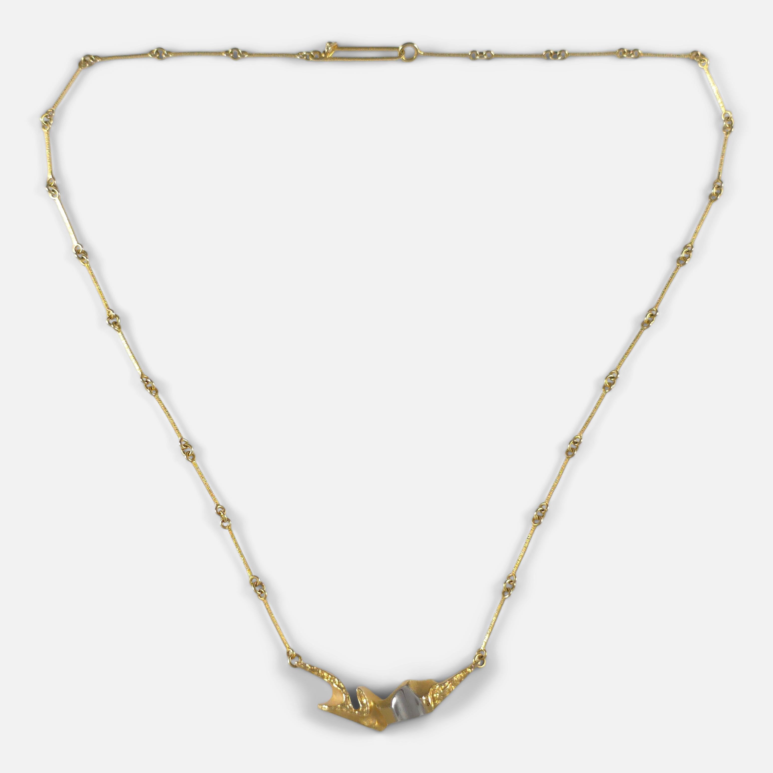 Lapponia 18ct Gold Necklace, Björn Weckström, 1987 For Sale 4