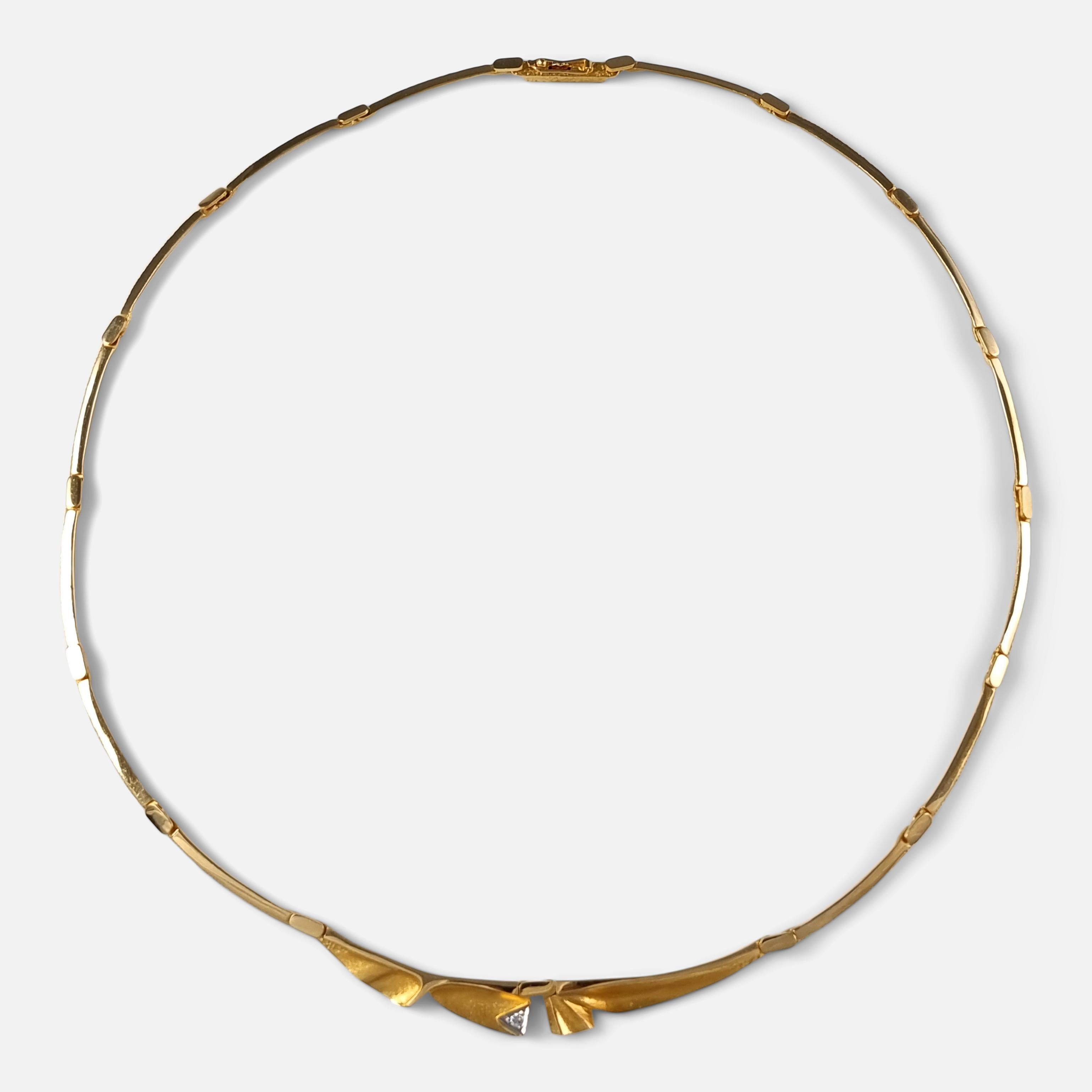 Lapponia 18ct Yellow Gold Diamond Necklace, 2003 4
