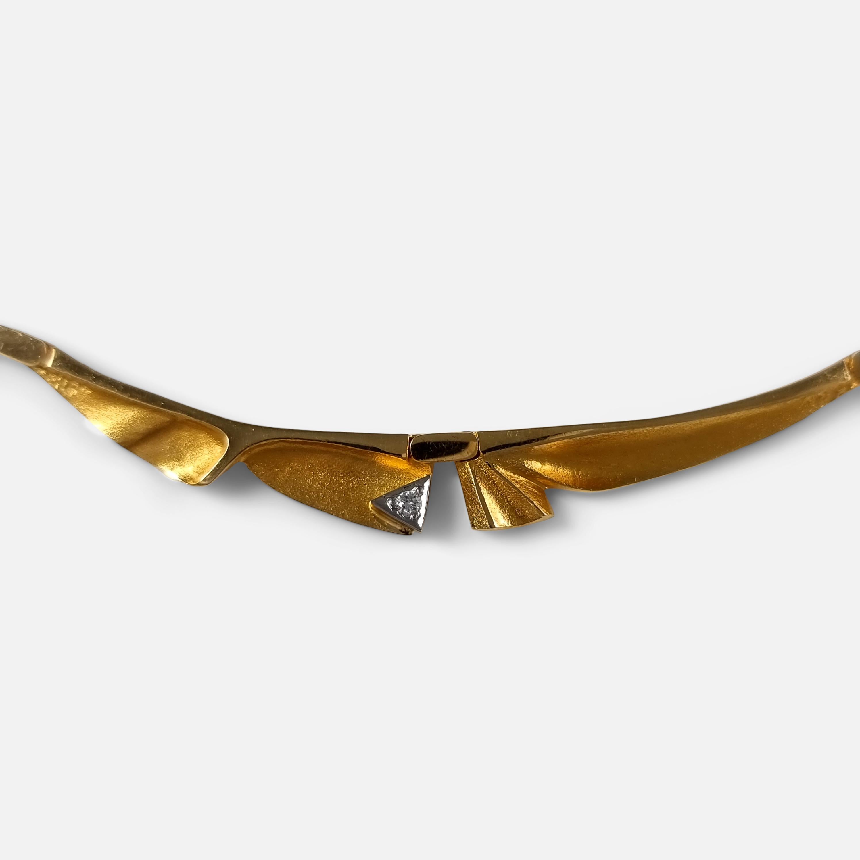 Modern Lapponia 18ct Yellow Gold Diamond Necklace, 2003
