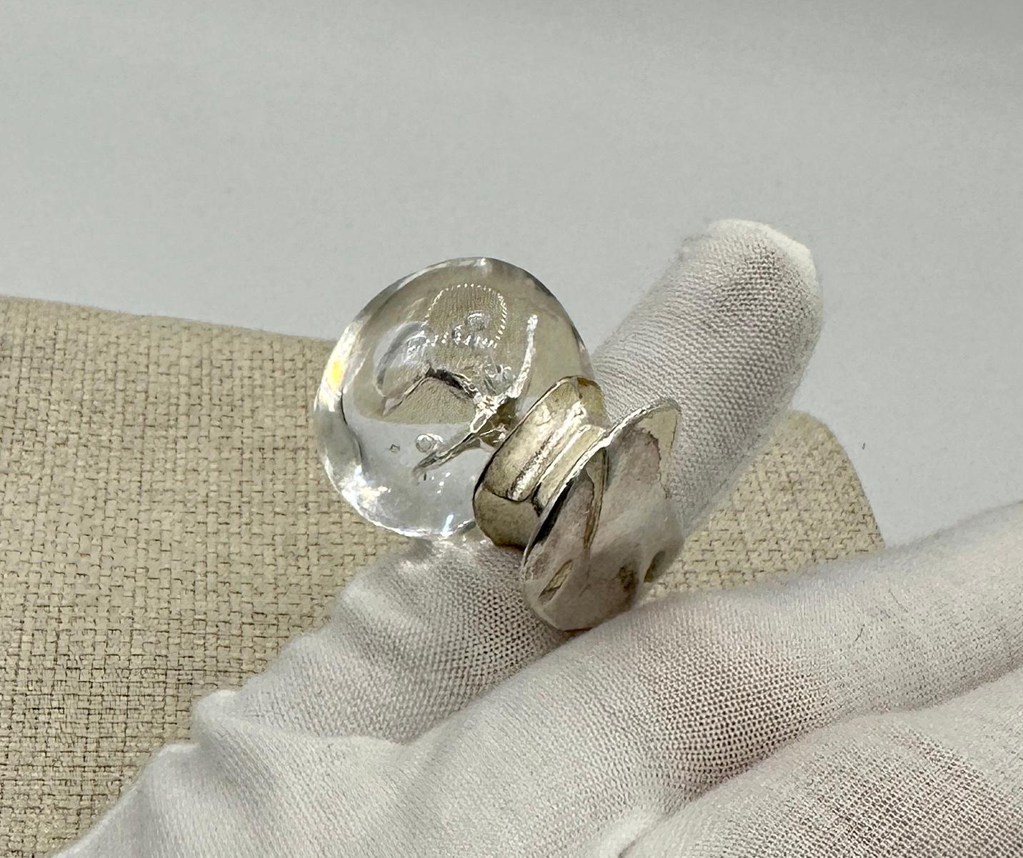 Lapponia Björn Weckström Man In Cosmos Ring Acrylic Sterling Silver Finland For Sale 2