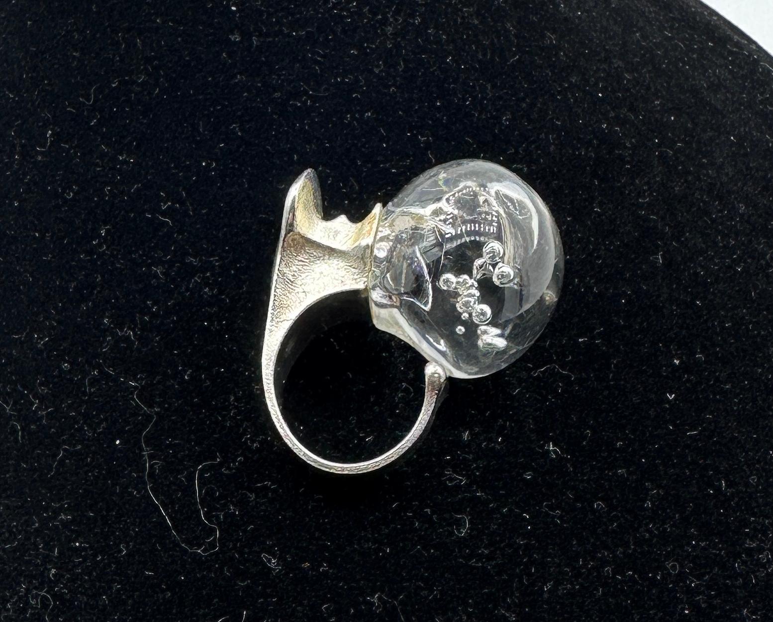 Lapponia Björn Weckström Man In Cosmos Ring Acrylic Sterling Silver Finland For Sale 3