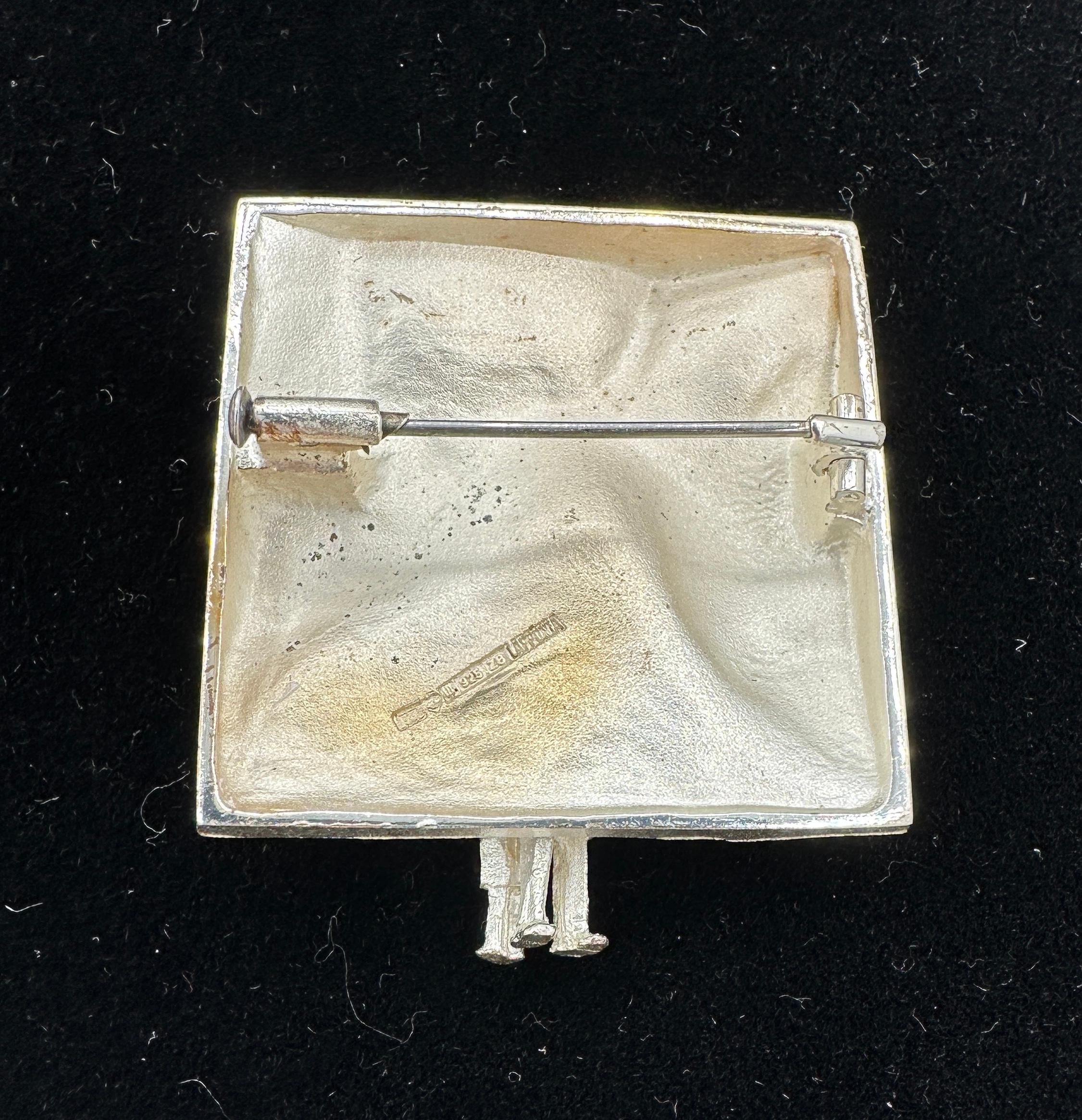 Lapponia Brooch Man and Child Björn Weckström Finland Modernist Man From Mercury For Sale 2