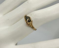 Lapponia, bague Calcite en or 14 carats Finlande, mi-siècle scandinave brutaliste