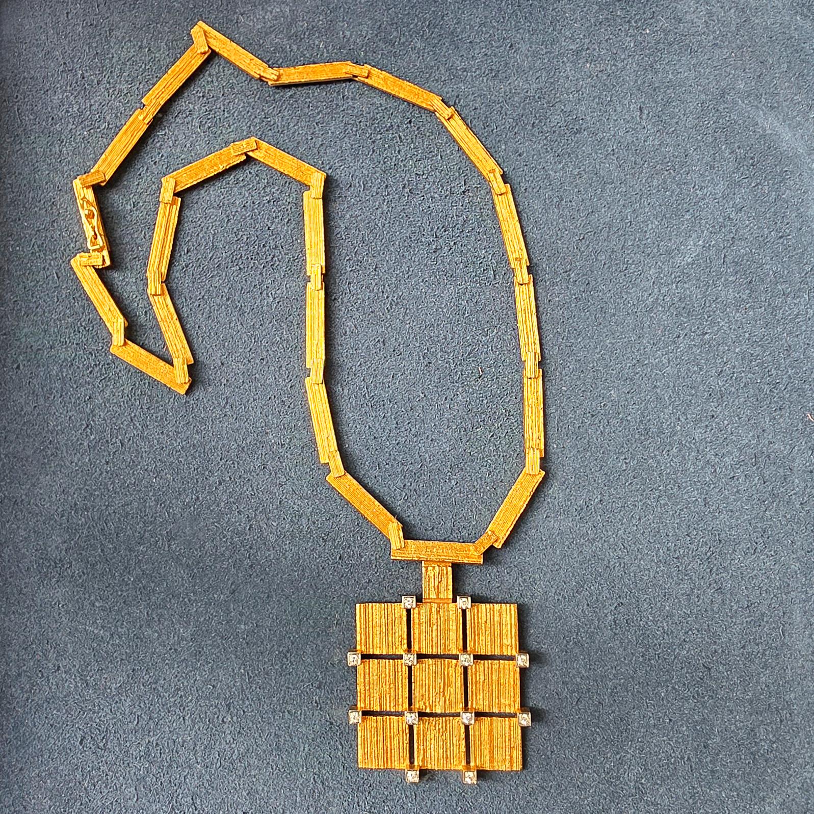 Taglio brillante Collana con diamanti e oro 18 carati Lapponia, 2009 in vendita