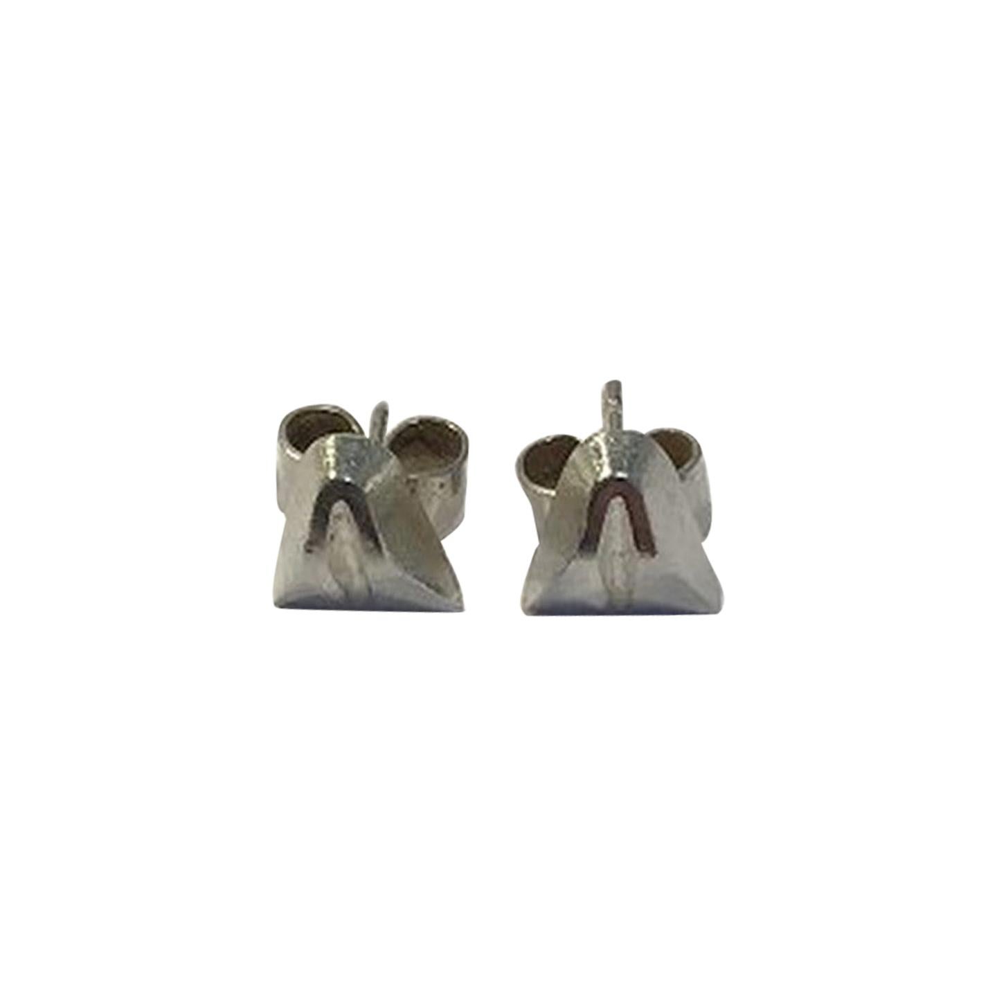 Lapponia Ear Studs Sterling Silver "Deco" For Sale