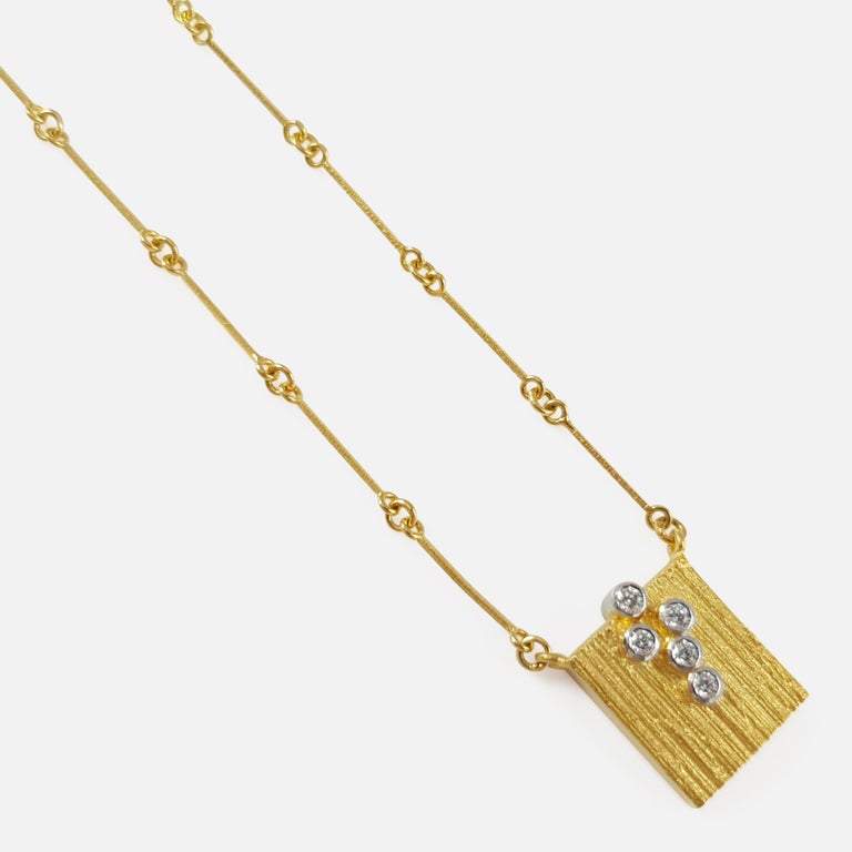 Lapponia Finland 18 Karat Gold and Diamond Necklace For Sale at 1stdibs