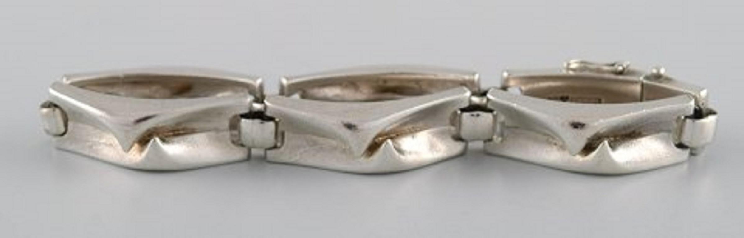 Lapponia, Finland, Modernist Bracelet in Sterling Silver, Dated 1979 In Good Condition In bronshoj, DK