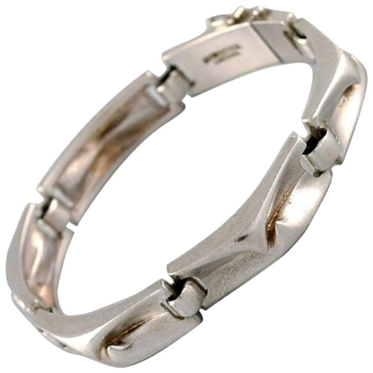 Lapponia, Finland, Modernist Bracelet in Sterling Silver, Dated 1979