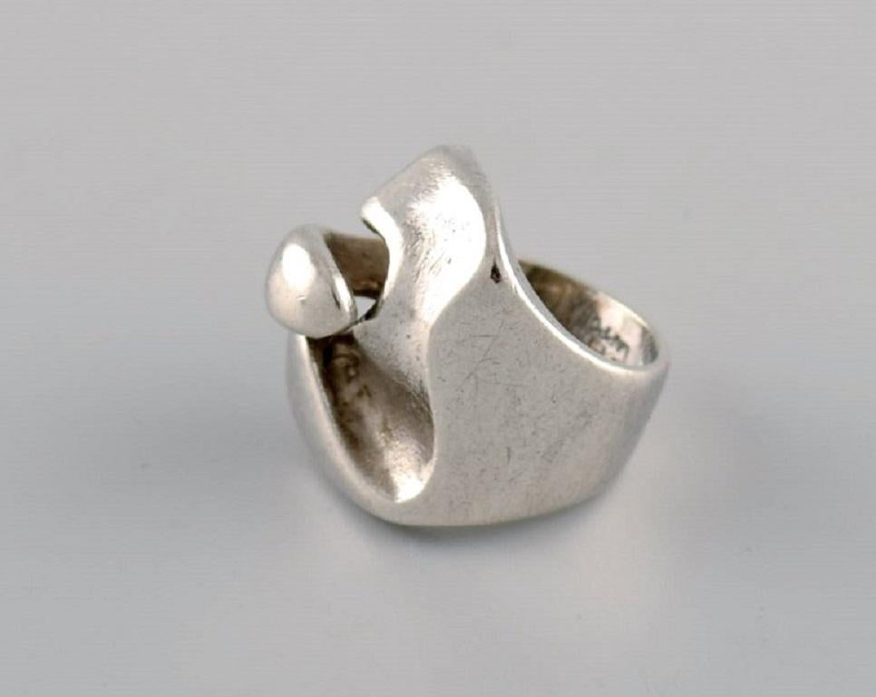 Lapponia, Finland, Modernist Ring in Sterling Silver, 1970s-1980s In Excellent Condition In bronshoj, DK