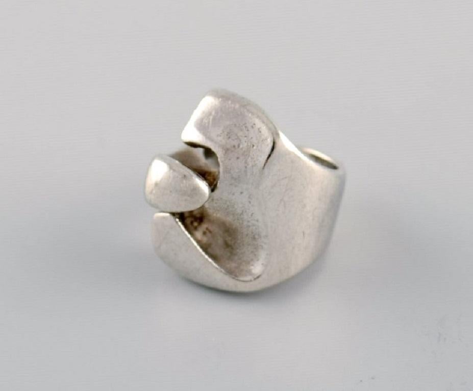 Women's Lapponia, Finland, Modernist Ring in Sterling Silver, 1970s-1980s