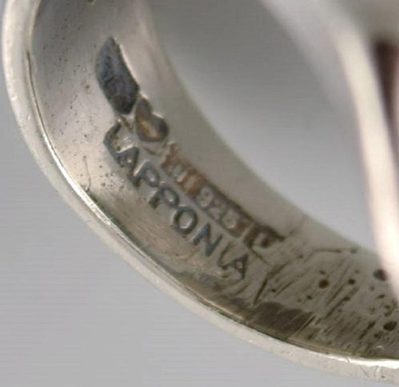 Lapponia, Finland, Modernist Ring in Sterling Silver, 1970s-1980s 2