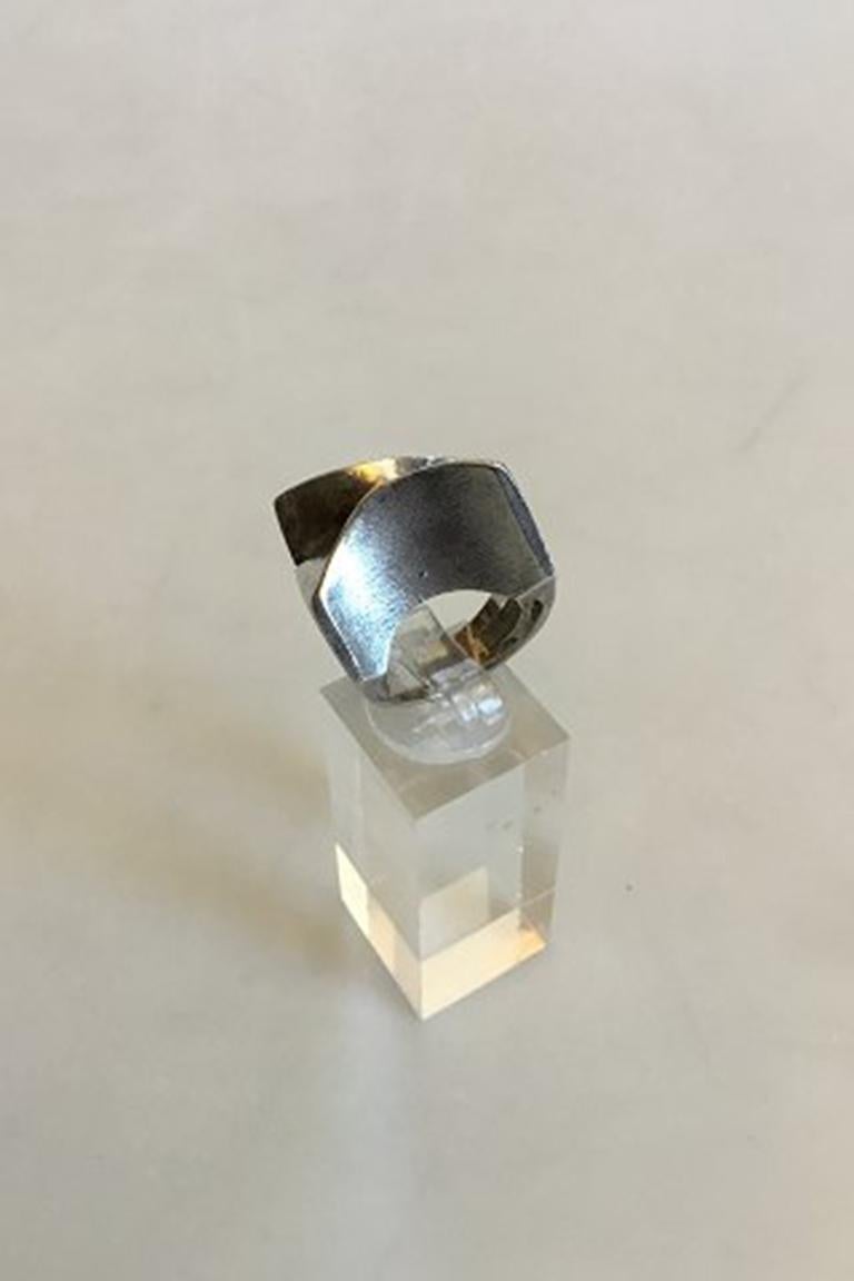 Lapponia, Finland, ring made of silver. Ring Size 57 / US 8. Weighs 15.4 g / 0.54 oz.