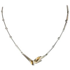 Lapponia Finland Sterling Silver Necklace with Pendant from Artist MB